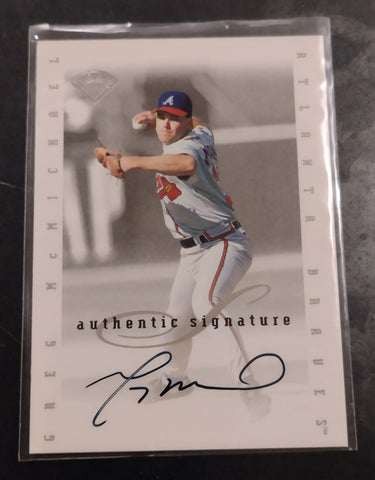 1996 Donruss Leaf Baseball Signature Series Greg McMichael Autograph Trading Card