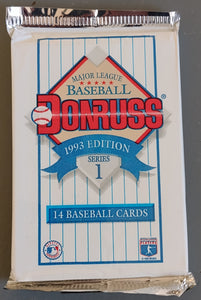 1993 Donruss Major League Baseball Series 1 Trading Card Pack