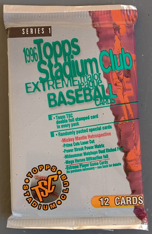 1996 Topps Stadium Club Major League Extreme Baseball Trading Card Pack