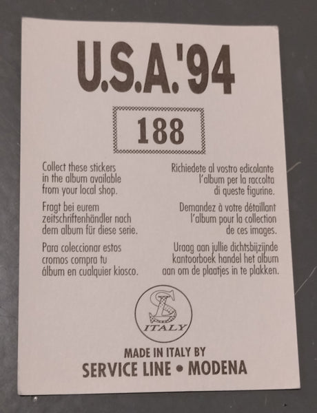 1994 Service Line World Cup USA 94 Argentina #188 Sticker