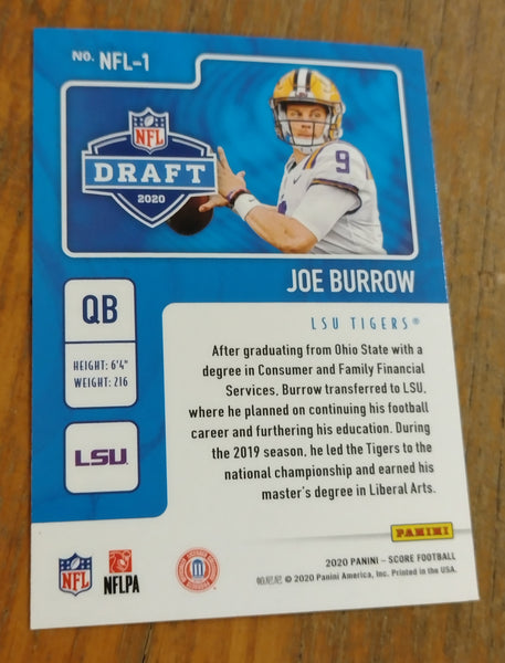 2020 Panini Score Football Joe Burrow #NFL-1 Rookie Card