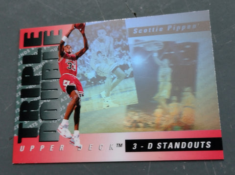 1993-94 Upper Deck Triple Double 3-D Standouts Scottie Pippen #TD3 Trading Card