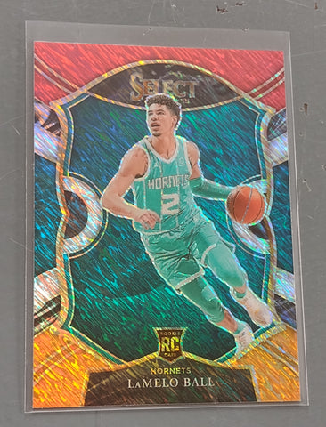 2020-21 Panini Select Concours Lamelo Ball #63 Orange Shimmer Rookie Card