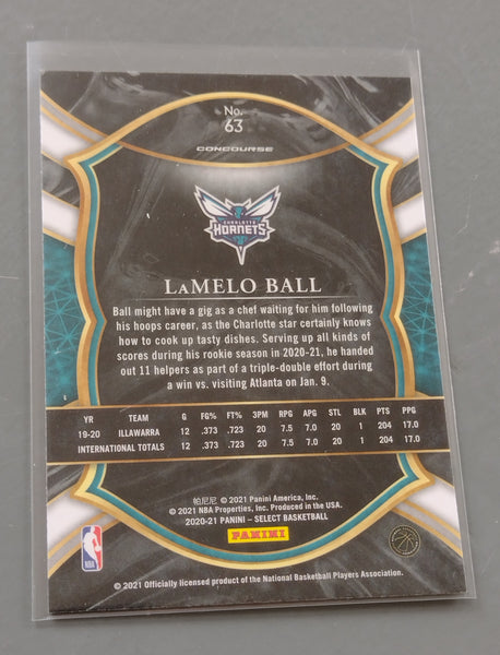 2020-21 Panini Select Concours Lamelo Ball #63 Rookie Card