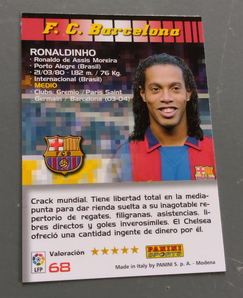 2004-05 Panini Mega Cracks La Liga Ronaldinho #68 Trading Card