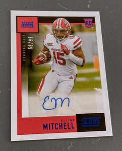 2021 Panini Chronicles Score Draft Picks Elijah Mitchell Autograph /99 Rookie Card