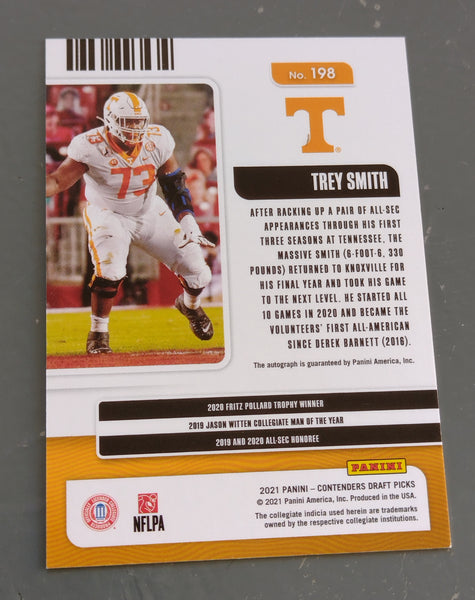 2021 Panini Contenders Draft Picks Trey Smith Autograph Rookie Card